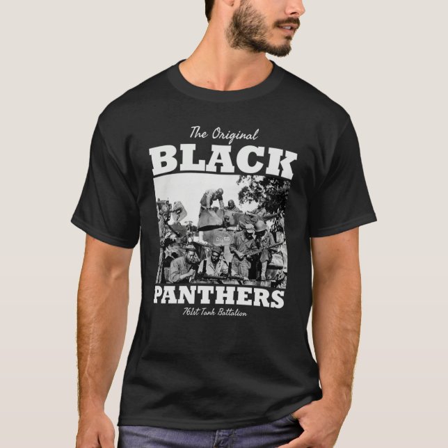 T-shirt Black Panthers 761st Tank Battalion WW2 Tank Squad (Devant)