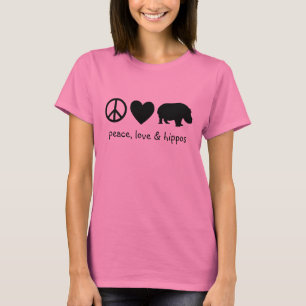 T-shirt Black Peace Love & Hippos