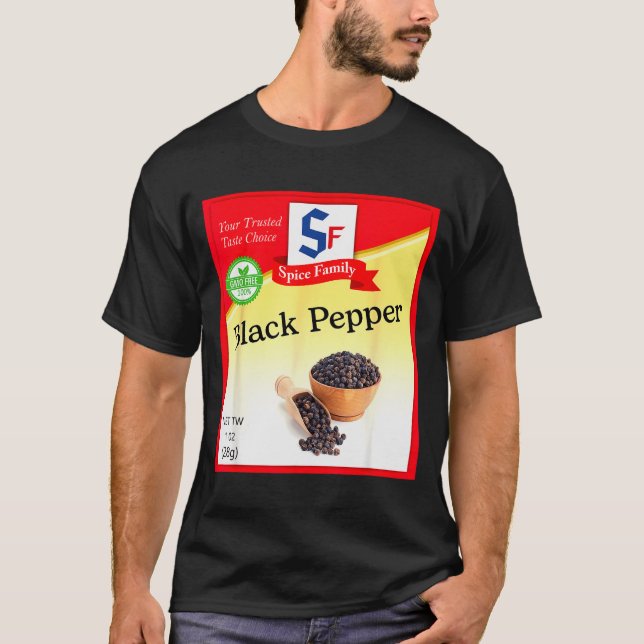 T-shirt Black Pepper Condiment Costume Holiday Sce Group C (Devant)
