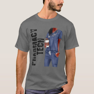 T-shirt Black Pharmacy Tech Afro Love Melanin African Amer