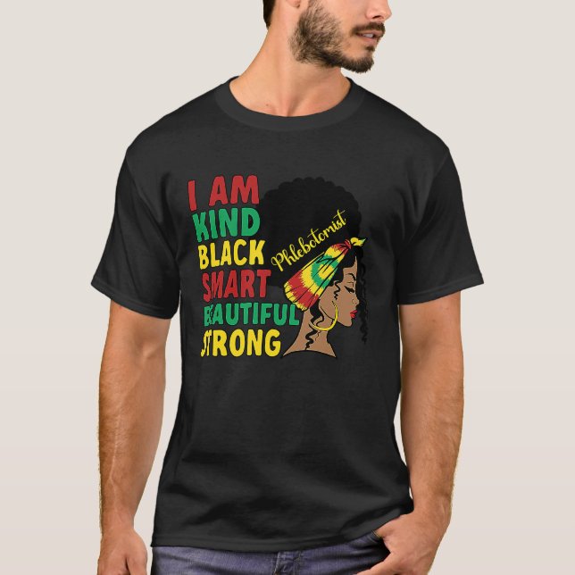 T-shirt Black Phlebotomist African American Phlebotomy  1 (Devant)