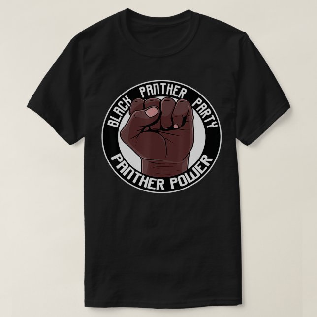T-shirt Black Power Fist Panther Party Oakland Californie  (Design devant)