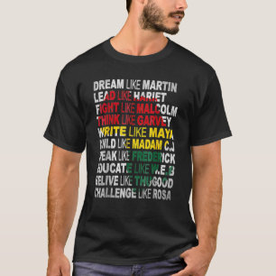 T-shirt Black Power Shirt History Mois Africain Américain