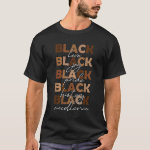 T-shirt Black Pride Love Excellence Black History Mois Moi