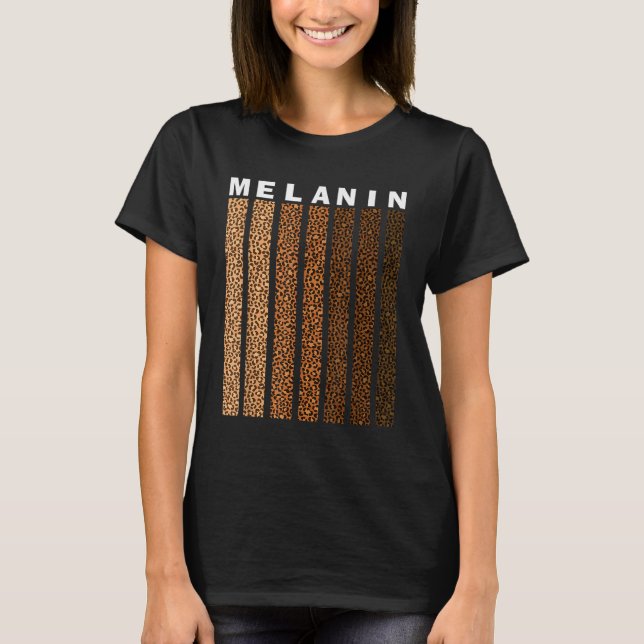 T-shirt Black Pride Melanin Afro American Leopard Plaid Wo (Devant)
