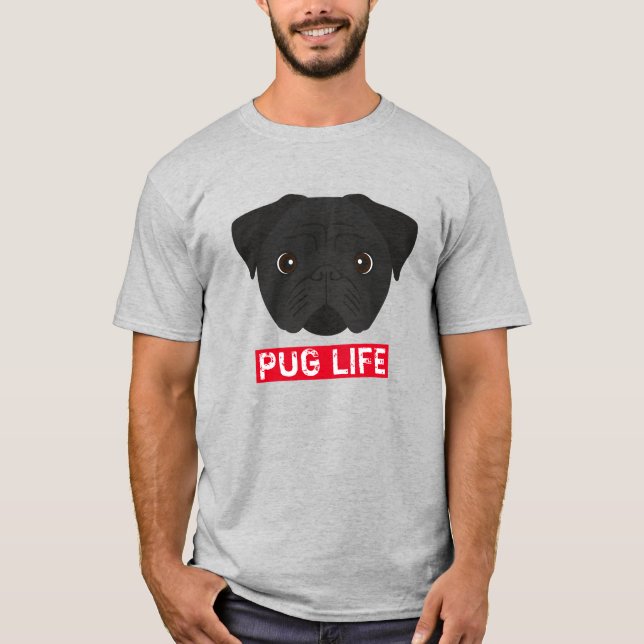 T-Shirt Black Pug Life (Devant)