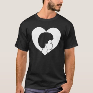 T-shirt Black Queen Afro Heart Girl Magic Melanin Homme Fe