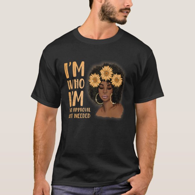 T-shirt Black Queen Afro Lady African American Curly Ladie (Devant)