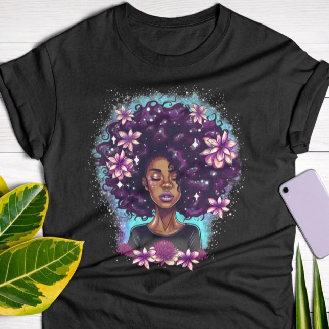 T-shirt Black Queen Afro Melanin Driving Art Noir (Créateur téléchargé)