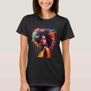 T-shirt Black Queen Afro Melanin Driving JunetDix Afric