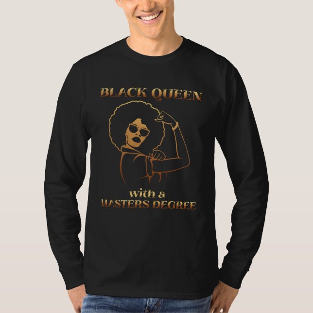 T-shirt Black Queen Appreciates Fun Masters Graduation (Devant)