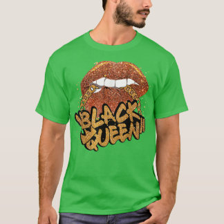 T-shirt Black Queen Couleurs Africaines Lèvres à mordre Bl