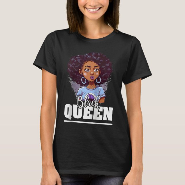 T-shirt Black Queen For Proud African American Black Histo (Devant)