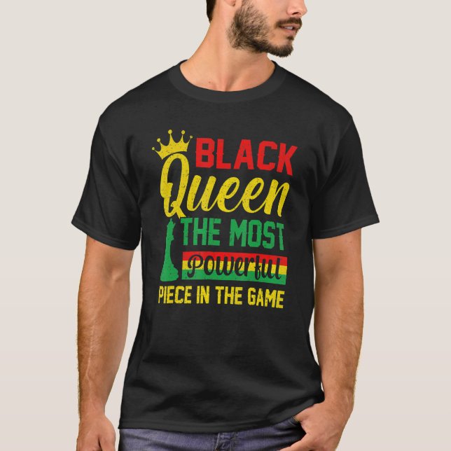 T-shirt Black Queen La Pièce La Plus Puissante Le Jeu Blac (Devant)