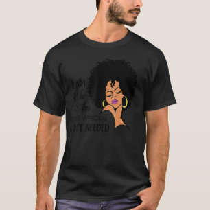T-shirt Black Queen Lady Curly Naturel Afro-Africain Améri