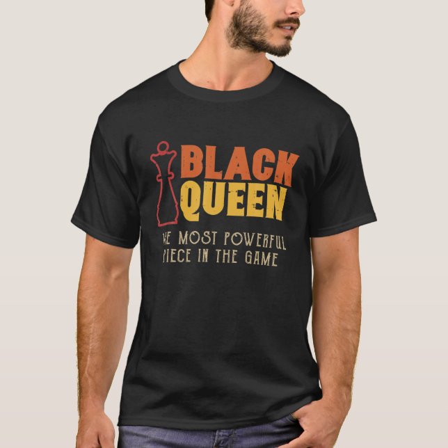 T-shirt Black Queen Les échecs les plus puissants Africain (Devant)
