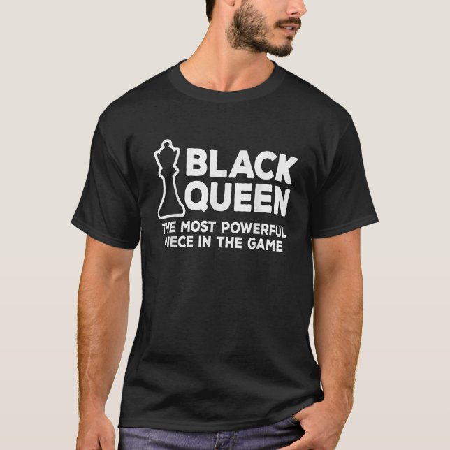 T-shirt Black Queen Les échecs les plus puissants Africain (Devant)