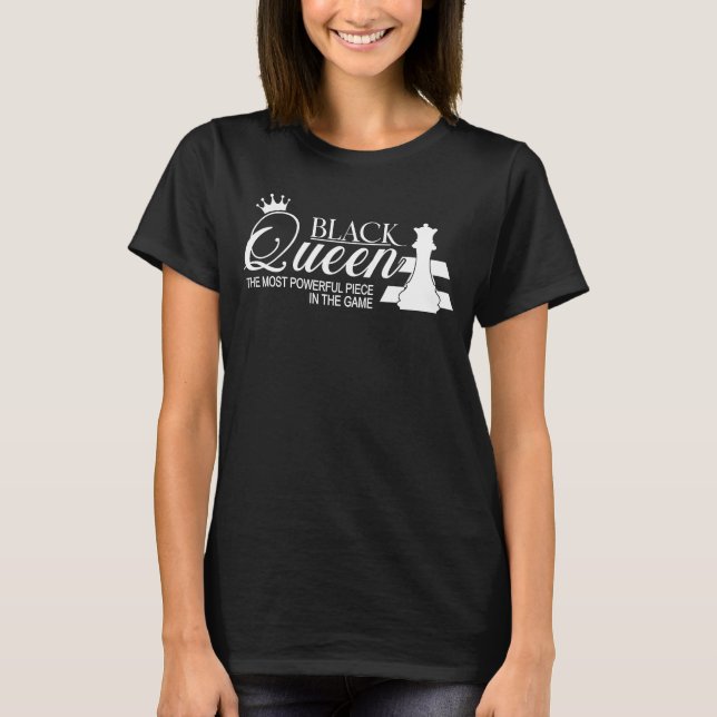 T-shirt Black Queen Les échecs les plus puissants Africain (Devant)