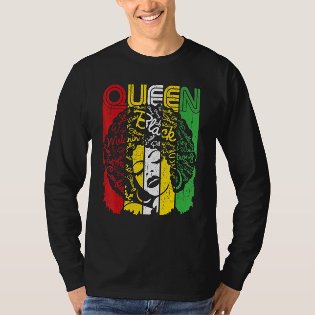 T-shirt Black Queen Melanin African Black History Black Gi (Devant)
