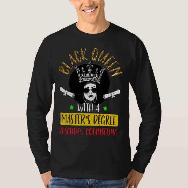 T-shirt Black Queen MSW Social Work Degree Masters Graduat (Devant)