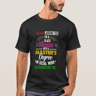 T-shirt Black Queen MSW Social Work Masters Gradua