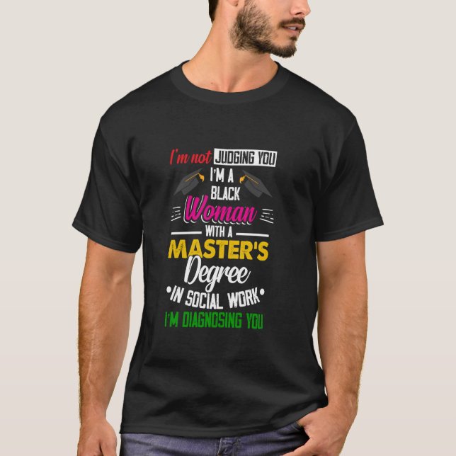 T-shirt Black Queen MSW Social Work Masters Gradua (Devant)