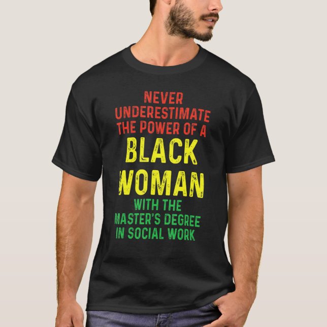 T-shirt Black Queen Msw Social Work Masters Graduation (Devant)