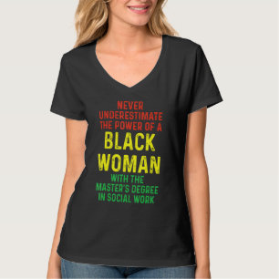 T-shirt Black Queen Msw Social Work Masters Graduation