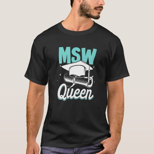 T-shirt Black Queen MSW Social Work Masters Graduation  2 (Devant)