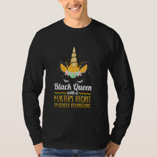 T-shirt Black Queen Msw Social Work Sauver Masters Graduat