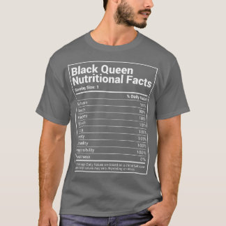 T-shirt Black Queen Nutrition Facts Fière Histoire noire M