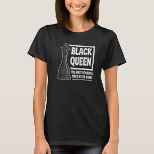 T-shirt Black Queen Plus Puissante Pièce Chess Fan Sports