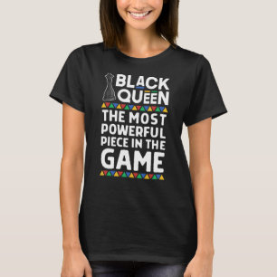 T-shirt Black Queen puissant jeu d'échecs Fierté africaine