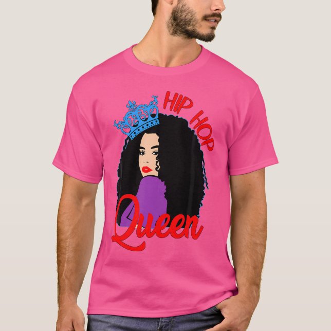 T-shirt Black Queens Cute Crown Célébrer Curly Hip H (Devant)