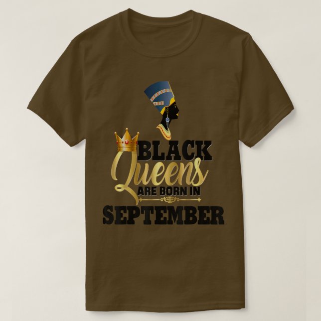 T-shirt Black Queens Né Septembre Anniversaire Femmes Nefe (Design devant)