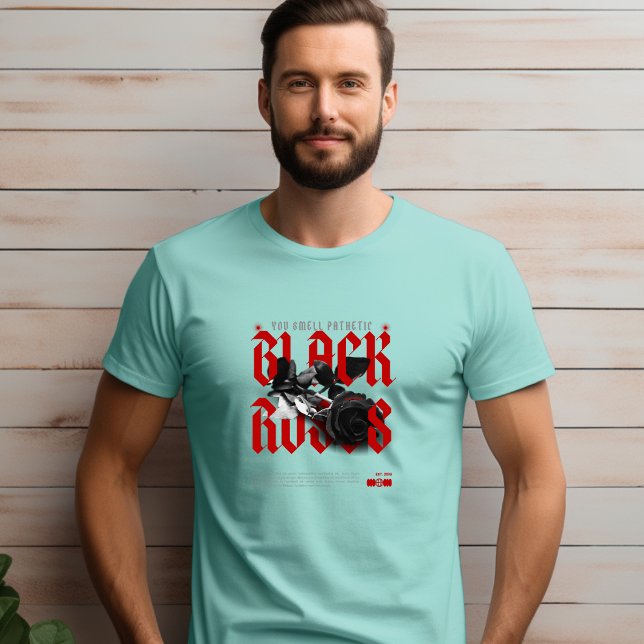 T-shirt Black Red Gris Vous Sentez Pathétique Roses noirs (Créateur téléchargé)