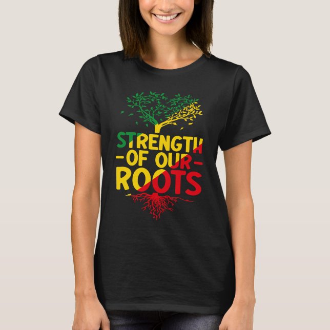 T-shirt Black Roots Black Power African American Pride Bla (Devant)