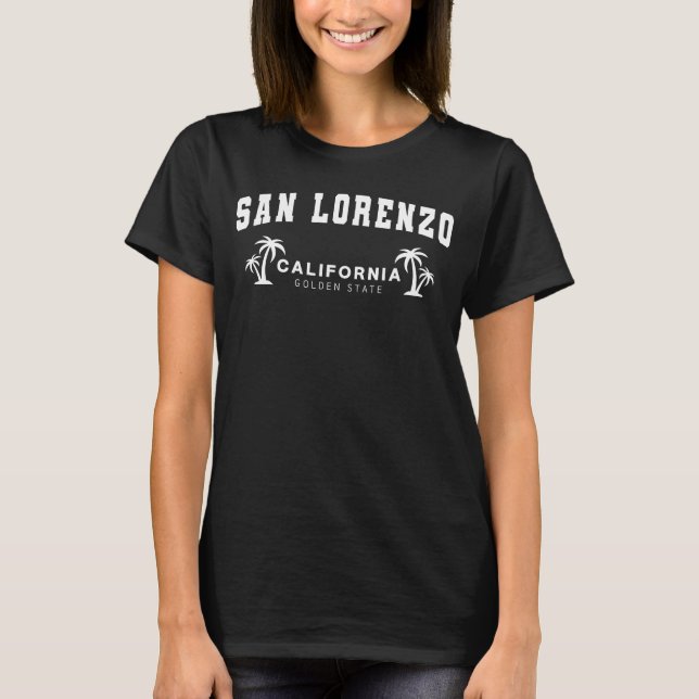 T-shirt Black San Lorenzo, Californie (Devant)