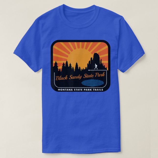 T-shirt Black Sandy State Park in Montana  (Design devant)