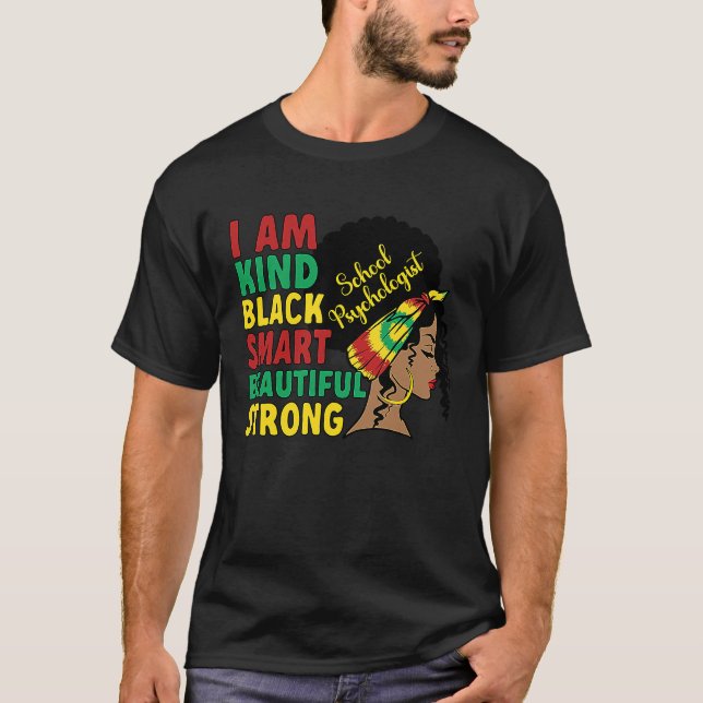 T-shirt Black School Psych African American School Psychol (Devant)