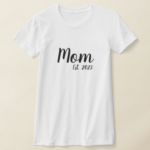 T-shirt Black Script Established Mom