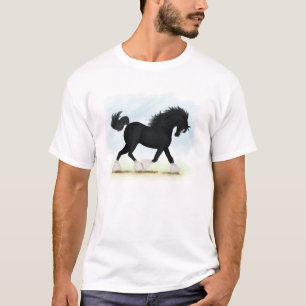 T-shirt Black Shire Horse avec Blaze et Stockage