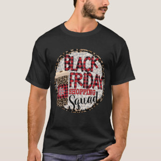 T-shirt Black Shopping Friday Squad Leopard Buffalo Plaid