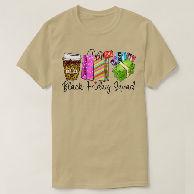 T-shirt Black Shopping Vendredi Squad Équipe Shopping Spir (Design devant)
