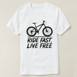 T-shirt Black Silhouette Mountain Vélo Aventure Art