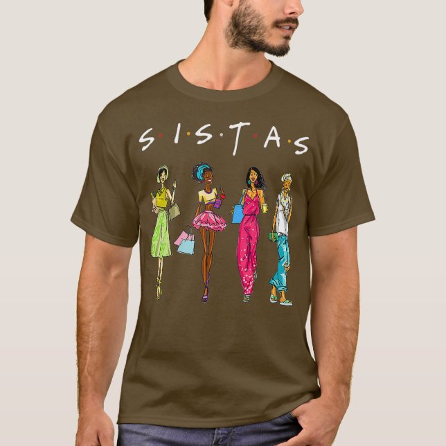 T-shirt Black Sistas Queen Melanin African American (Devant)