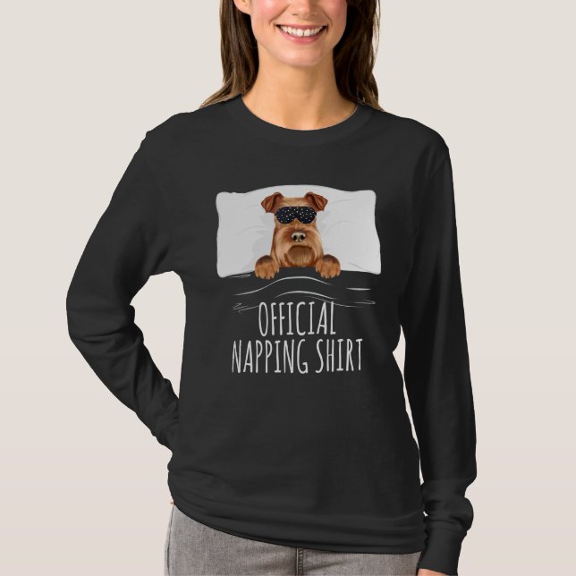 T-shirt Black Sleep Mask Irish Terrier Official Napping (Devant)