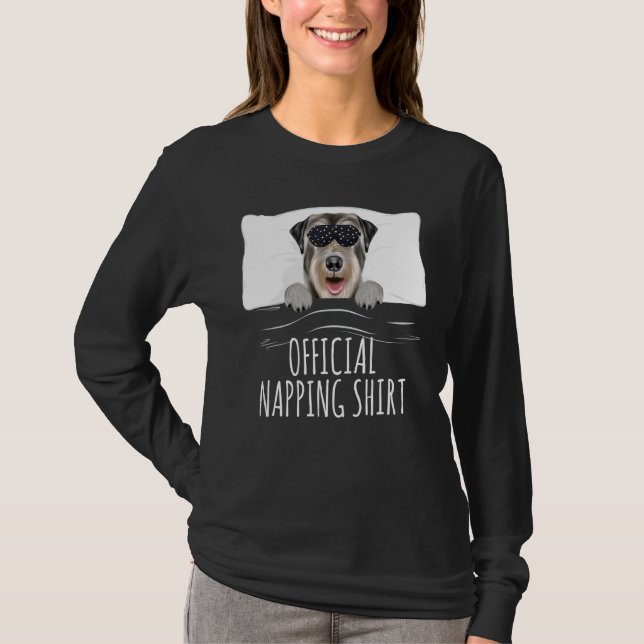 T-shirt Black Sleep Mask Irish Wolfhound Official Napping (Devant)
