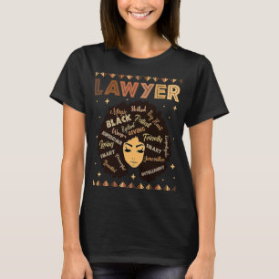 T-shirt Black Smart Lawyer Afro Hair Melanin African Ameri