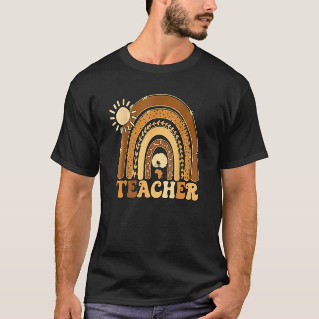 T-shirt Black Smart Teacher Afro Love Melanin African Amer (Devant)
